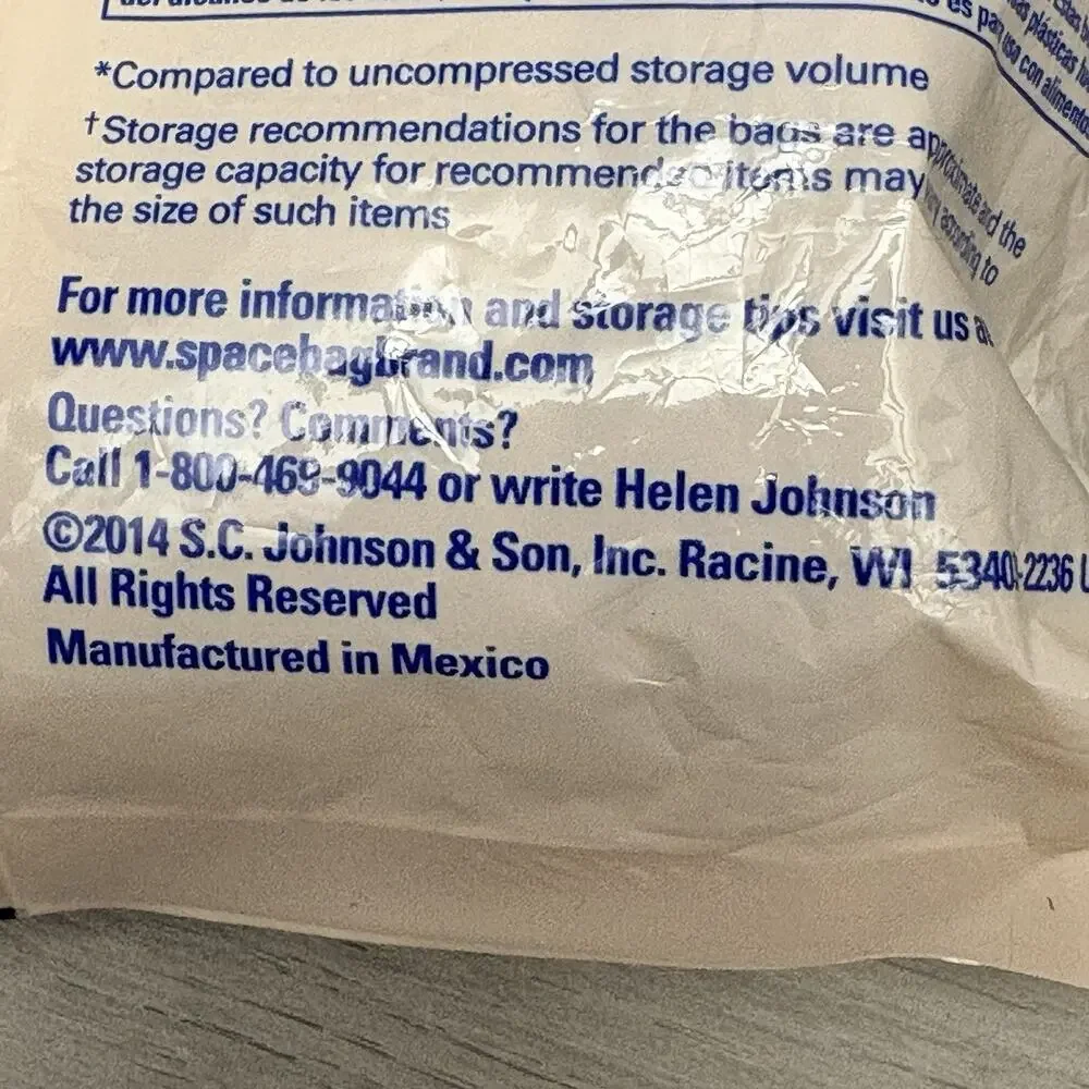 Ziploc Space Bags Vacuum Seal Airtight Waterproof Reusable Travel Bag 18”x 22.5”